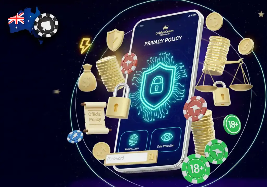 Lock symbol and data protection icons in a clean flat style